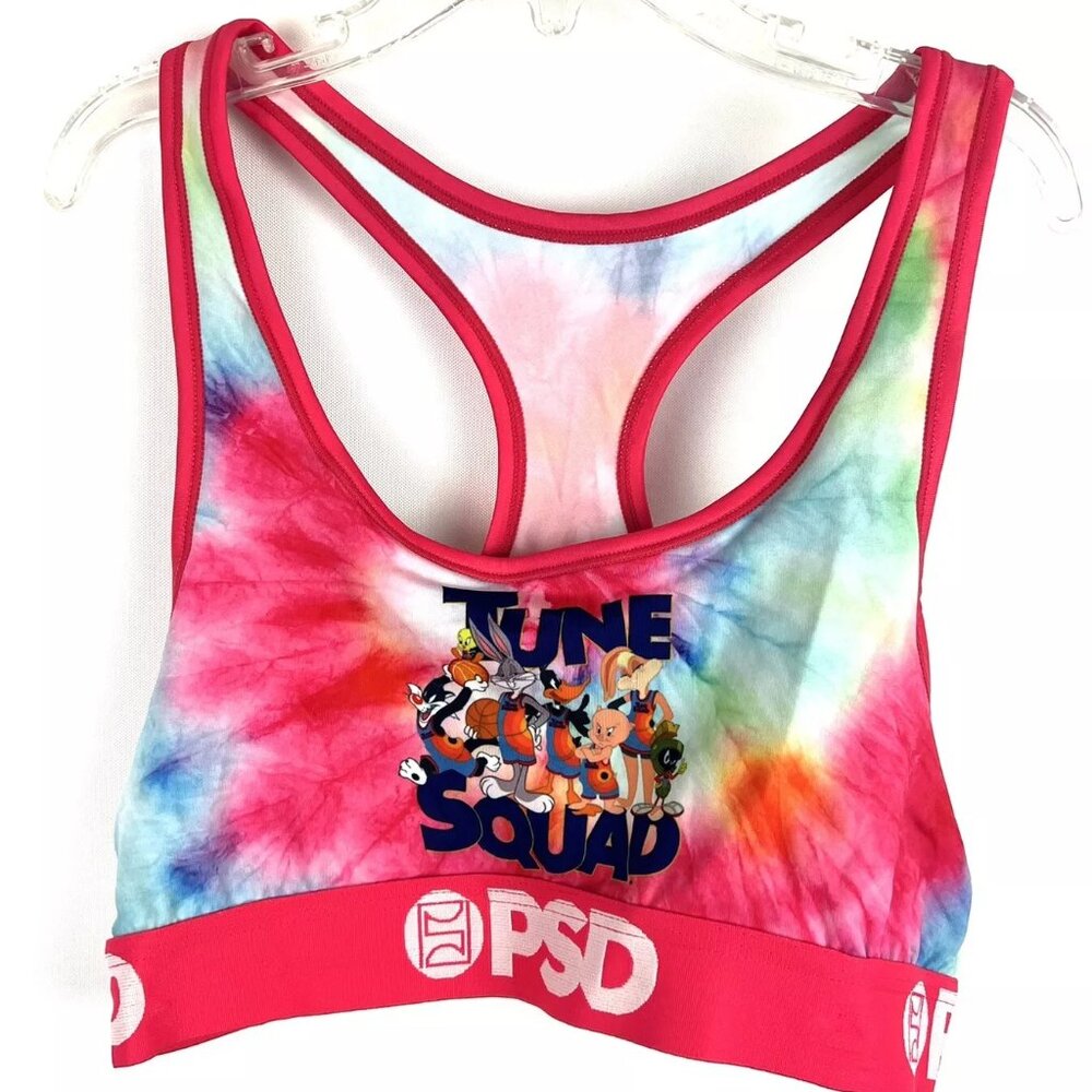 PSD Women’s Graphic Print Red/Pink Multicolored Sports Bra Size M